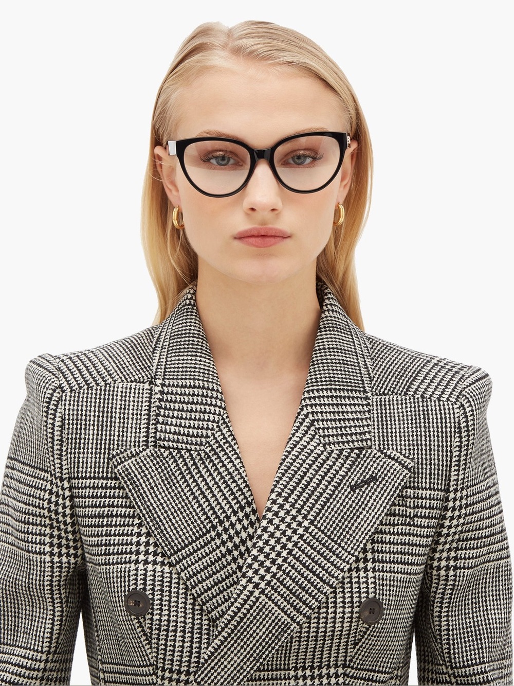 Balenciaga Black Acetate Cat-Eye Glasses